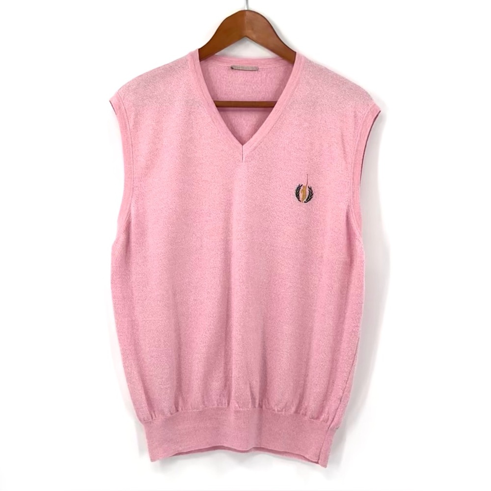 VTG Bear’s Golf Club Italian Wool Knit Blend Sweater Vest Pullover